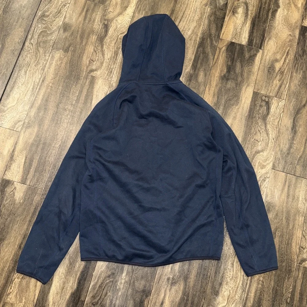 Uniqlo Fleece Full-Zip Jacket Hooded Cotton Blend Navy Blue Men's Size‎ M